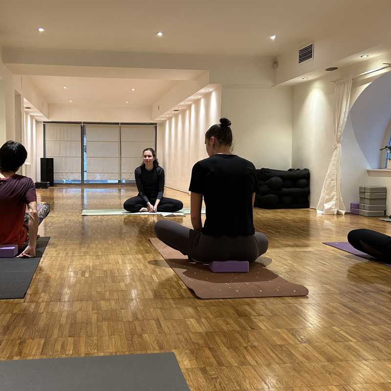 Early morning yoga practice